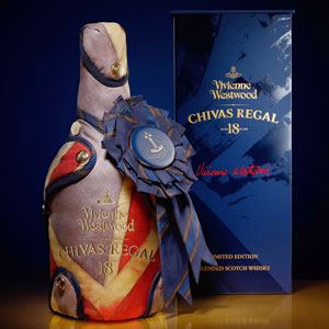 Vivienne Westwood designed bottle wrap for Chivas Regal